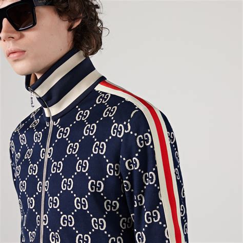 Gucci Giacca in cotone con motivo GG jacquard